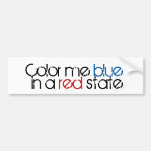 Colour Me Blue in a Red State Bumper Sticker