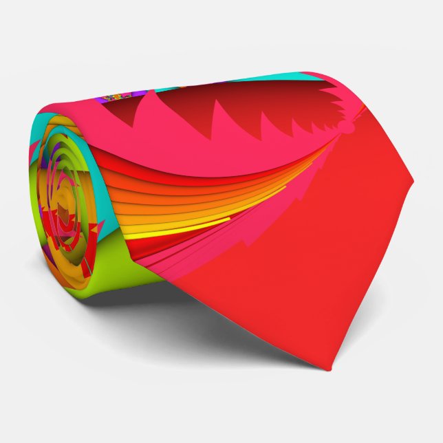 Colour Me Bright Fractal Double-sided Tie (Rolled)