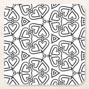 colour me butterfly hearts coaster