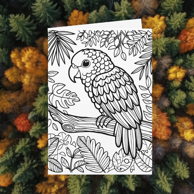 Colour Me Card | Amazon Parrot | Saying Hello (Creator Uploaded)