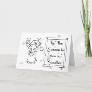Colour Me Card - Tis the Season for Reindeer!