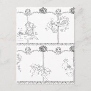 Colour Me Carousel Postcard