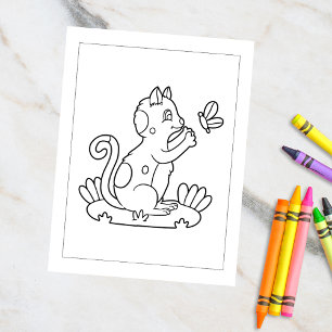 Colour Me Cat & Butterfly   Kids Activity Cards