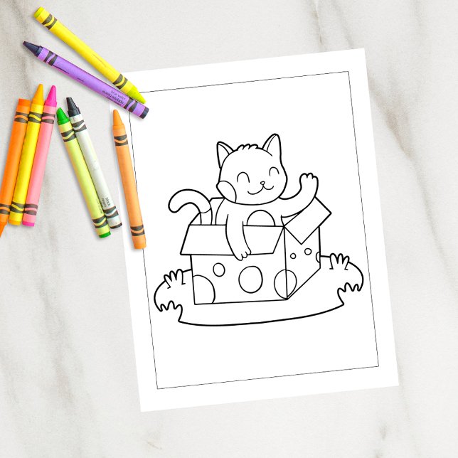 Colour Me Cat in a Box | Kids Activity Cards (Creator Uploaded)