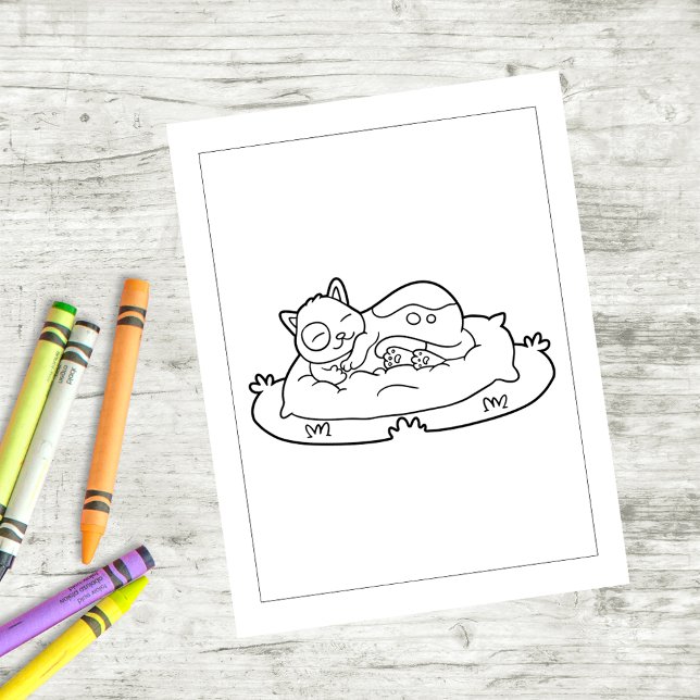 Colour Me Cat Sleeping | Kids Activity Cards (Creator Uploaded)