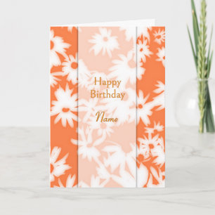 Colour Me Daisies Mandarin Orange Birthday Card