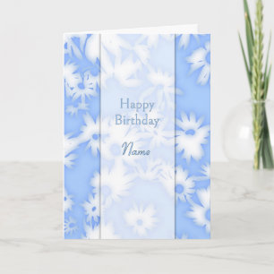 Colour Me Daisies Sky Blue Birthday Card