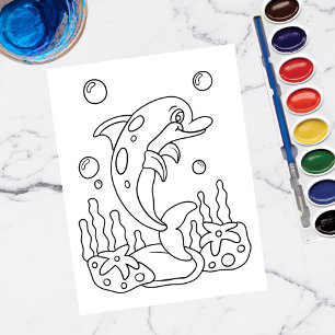 Colour Me Dolphin Kids Activity Cards