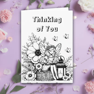 Colour Me   Fairies and Fairytales Thinking of You Card