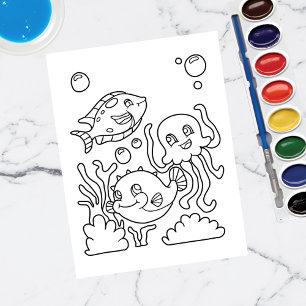 Colour Me Fish & Squid   Kids Activity Cards