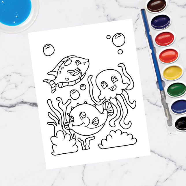 Colour Me Fish & Squid | Kids Activity Cards (Creator Uploaded)
