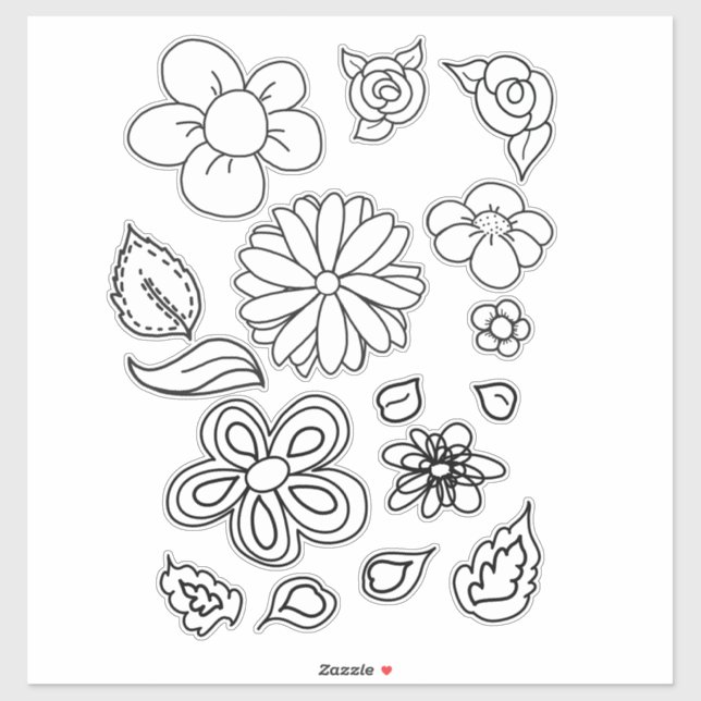 Colour Me Flowers Whimsical Art (Sheet)
