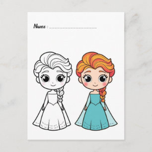 Colour Me Frozen Kids Activity Cards