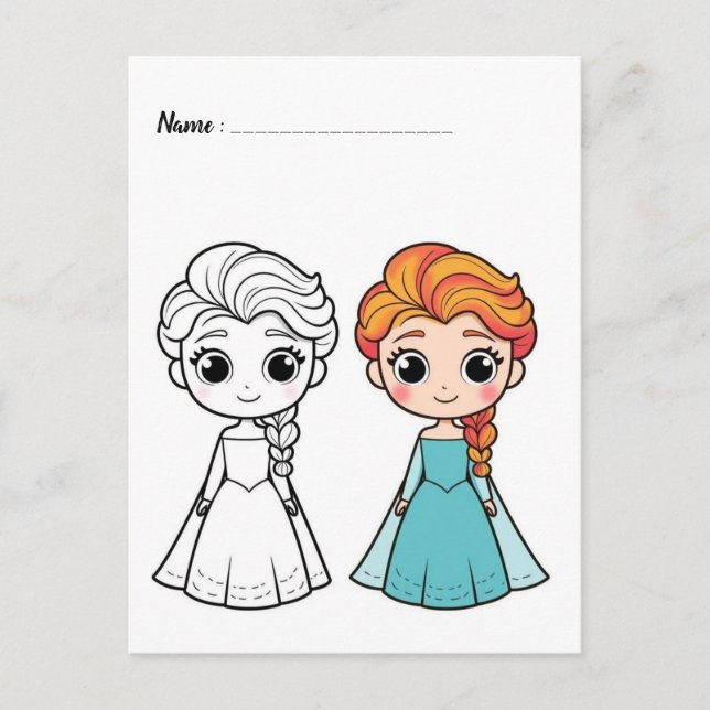  Colour Me Frozen | Kids Activity Cards (Front)