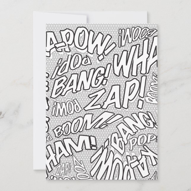 Colour Me Fun Retro Comic Book Pop Art Invitation (Front)