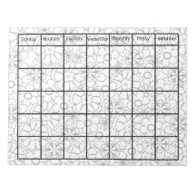 Colour Me Funky Floral Blank Calendar