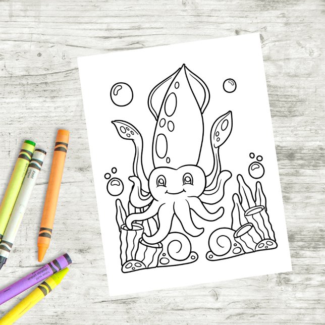 Colour Me Giant Squid | Kids Activity Cards (Creator Uploaded)