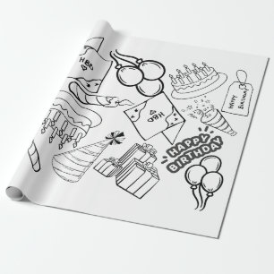 Colour Me - Happy Birthday Wrapping Paper 