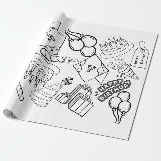 Colour Me - Happy Birthday Wrapping Paper 