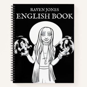 Colour Me In Anime Witch English School Notebook