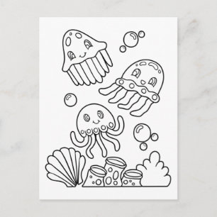 Colour Me Jellyfish   Kids Activity Cards