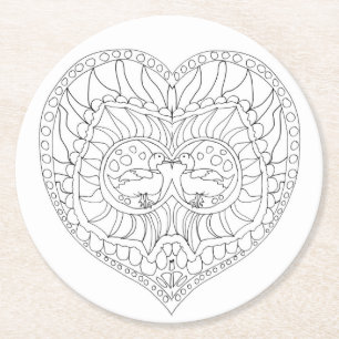 colour me love birds coaster