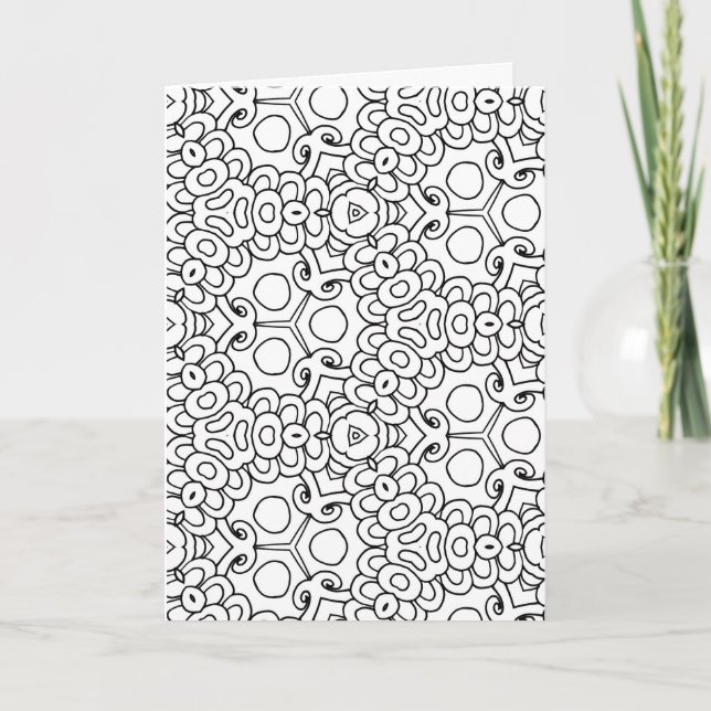 colour me mod flowers greeting card (Front)