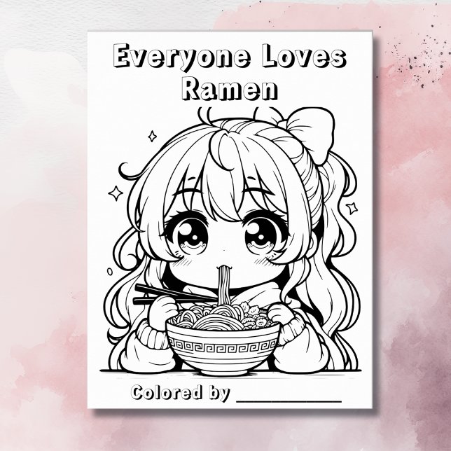 Colour Me Page | Anime Girl Eating Ramen Poster (Creator Uploaded)