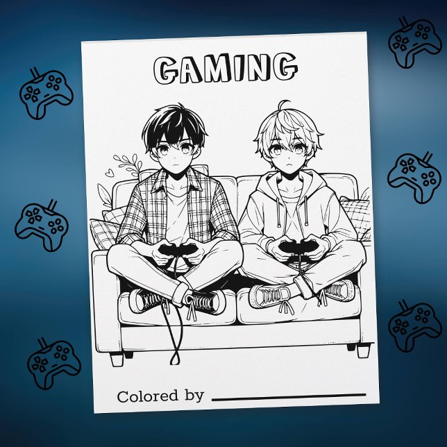 Colour Me Page for Kids | Anime Gamer Teenagers (Creator Uploaded)