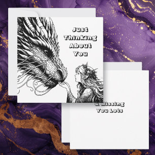 Colour Me Page Just Thinking About You Anime Card