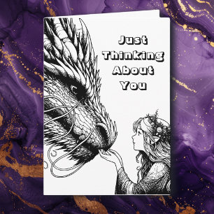 Colour Me Page Just Thinking About You Anime Card