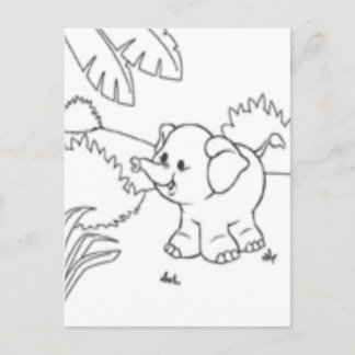 Colour Me Post Card - Elephant