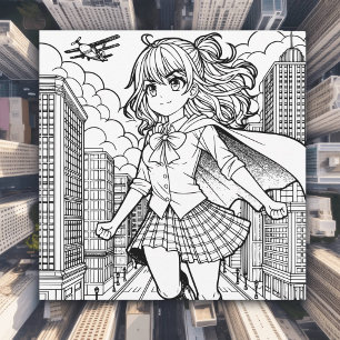 Colour Me Poster    Anime Superhero Girl