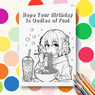 Colour Me   Ramen pun Personalised Girl's Birthday Card