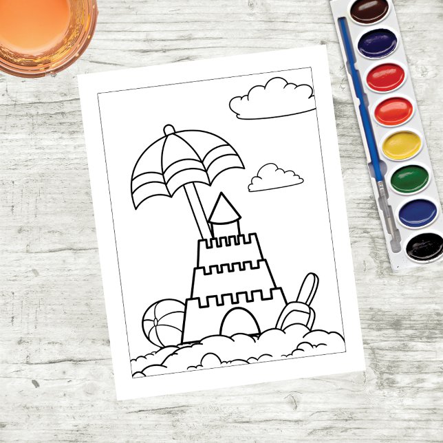 Colour Me Sand Castle at Beach | Activity Cards (Creator Uploaded)