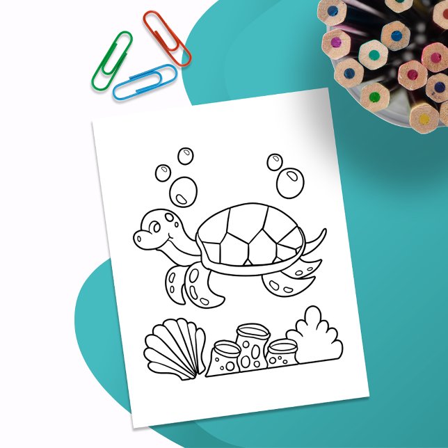 Colour Me Sea Turtle | Kids Activity Cards (Creator Uploaded)