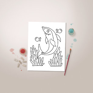 Colour Me Shark Kids Activity Cards