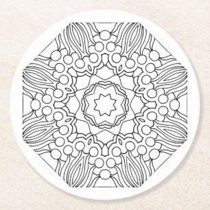 colour me stars and flowers coaster