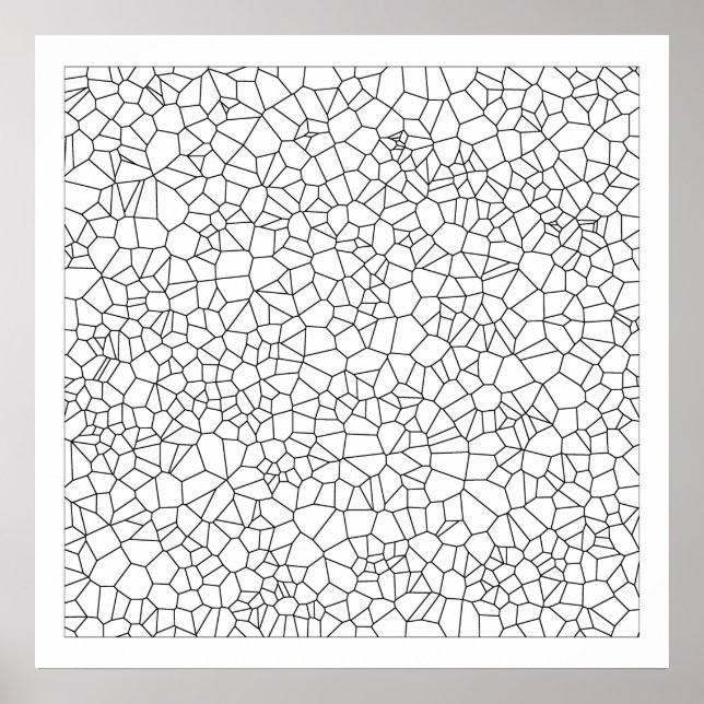 Colour Me Voronoi Pattern Poster (Front)