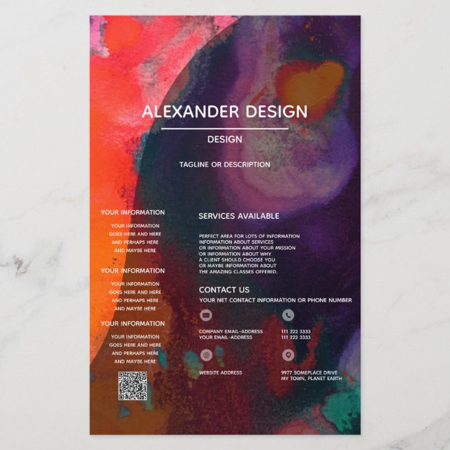 Colour Meditation | Orange & Purple Flyer (Front)