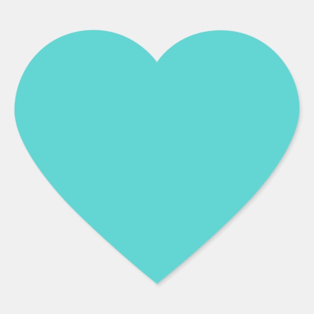 colour medium turquoise heart sticker (Front)