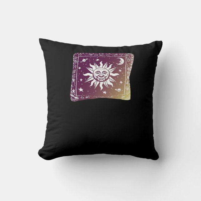 Colour Moon Boho Whimsigothic Gothic Witchy Witch  Cushion (Front)