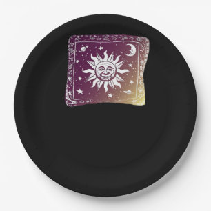 Colour Moon Boho Whimsigothic Gothic Witchy Witch Paper Plate