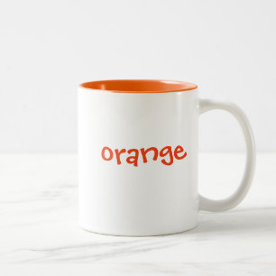 Colour mug set: orange, matching orange interior