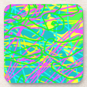 Colour My Dreams Scribble Pattern Expressive Artsy Coaster