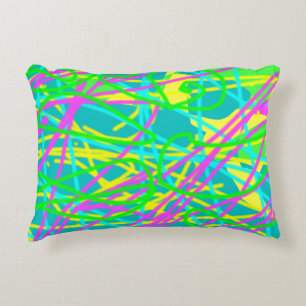 Colour My Dreams Scribble Pattern Expressive Artsy Decorative Cushion