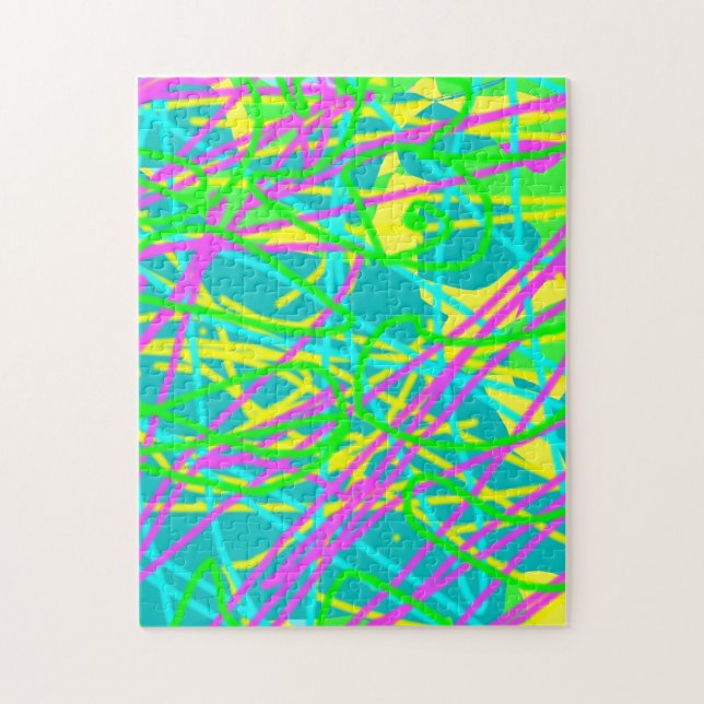 Colour My Dreams Scribble Pattern Expressive Artsy Jigsaw Puzzle (Vertical)
