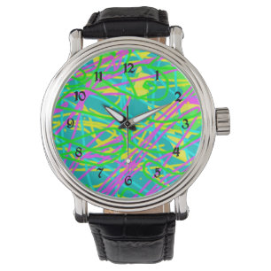 Colour My Dreams Scribble Pattern Expressive Artsy Watch