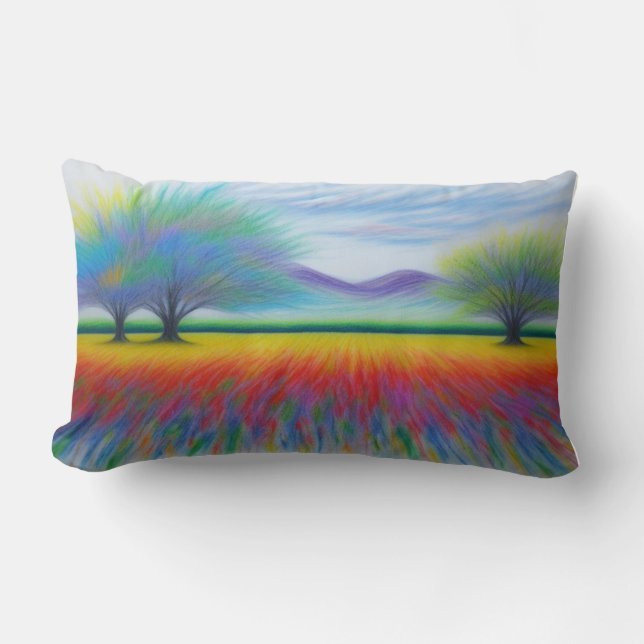 Colour My Fields Throw Pillow (Front)