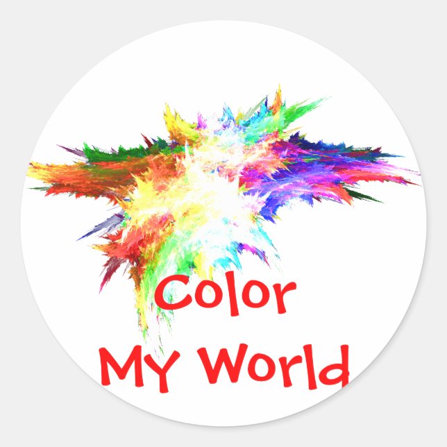 Colour My World Classic Round Sticker (Front)